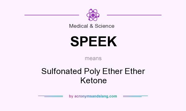 What does SPEEK mean? It stands for Sulfonated Poly Ether Ether Ketone
