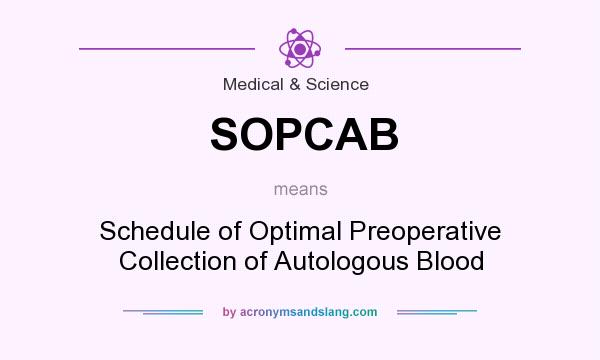 What does SOPCAB mean? It stands for Schedule of Optimal Preoperative Collection of Autologous Blood