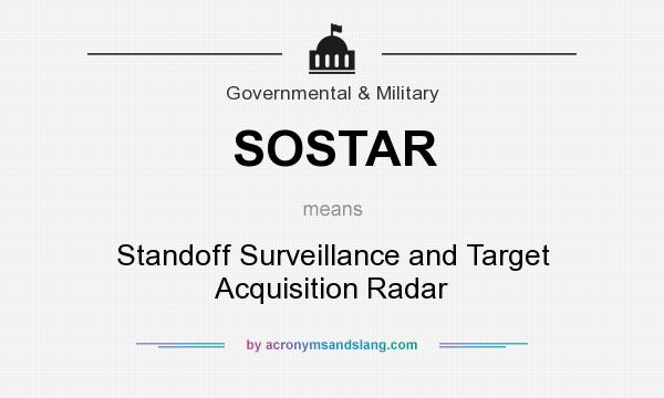 What does SOSTAR mean? It stands for Standoff Surveillance and Target Acquisition Radar