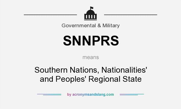 What does SNNPRS mean? It stands for Southern Nations, Nationalities` and Peoples` Regional State