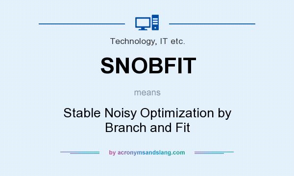 What does SNOBFIT mean? It stands for Stable Noisy Optimization by Branch and Fit