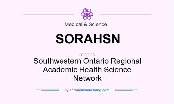 What does SORAHSN mean? It stands for Southwestern Ontario Regional Academic Health Science Network
