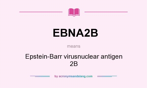 What does EBNA2B mean? It stands for Epstein-Barr virusnuclear antigen 2B