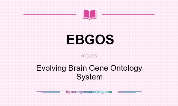 What does EBGOS mean? It stands for Evolving Brain Gene Ontology System
