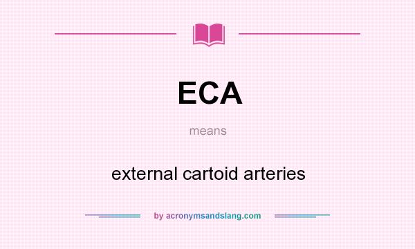 What does ECA mean? It stands for external cartoid arteries