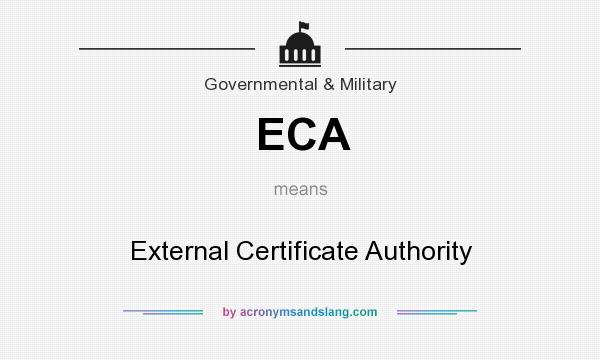 What does ECA mean? It stands for External Certificate Authority