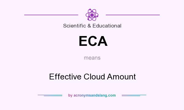What does ECA mean? It stands for Effective Cloud Amount