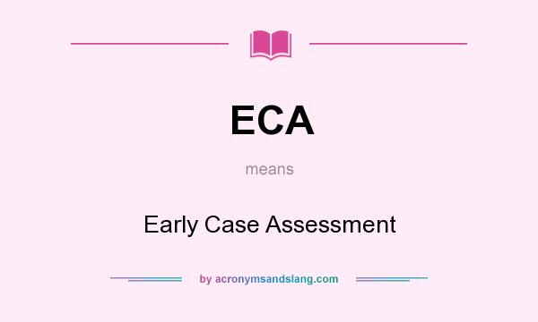 What does ECA mean? It stands for Early Case Assessment
