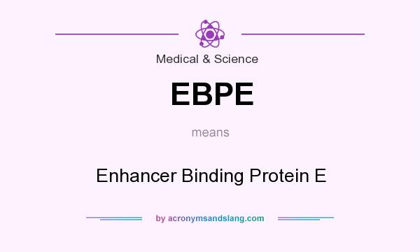 What does EBPE mean? It stands for Enhancer Binding Protein E