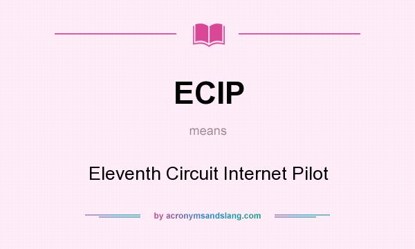 What does ECIP mean? It stands for Eleventh Circuit Internet Pilot