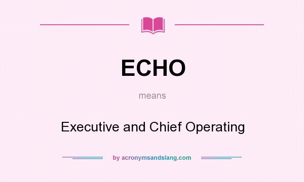 What does ECHO mean? It stands for Executive and Chief Operating