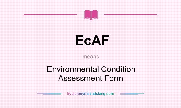 What does EcAF mean? It stands for Environmental Condition Assessment Form