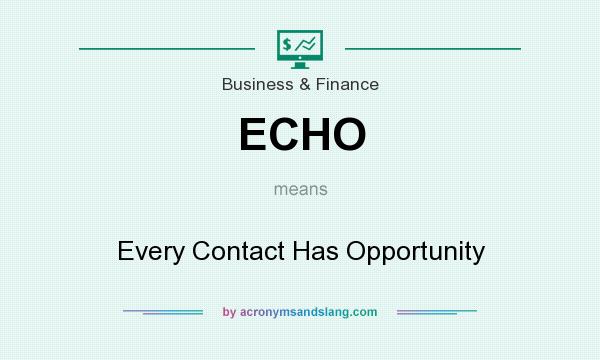 What does ECHO mean? It stands for Every Contact Has Opportunity
