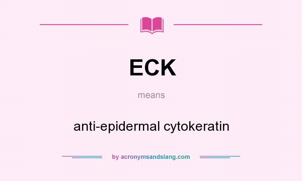 What does ECK mean? It stands for anti-epidermal cytokeratin
