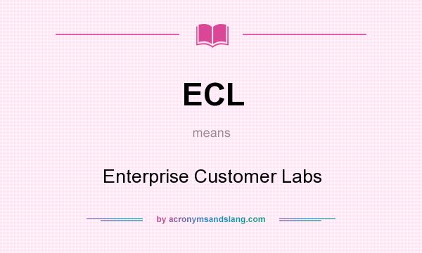 What does ECL mean? It stands for Enterprise Customer Labs