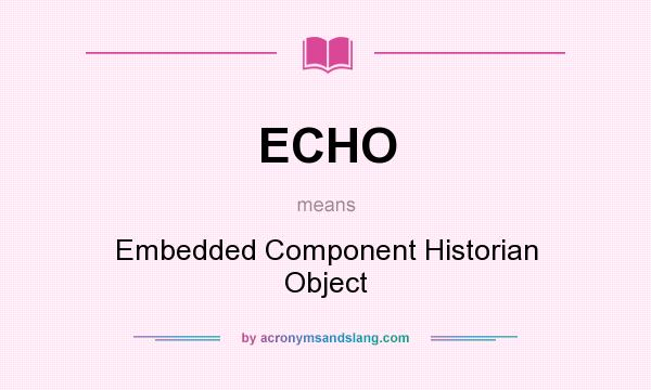 What does ECHO mean? It stands for Embedded Component Historian Object