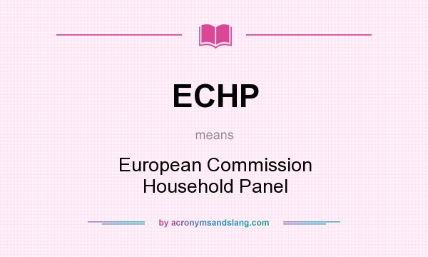 What does ECHP mean? It stands for European Commission Household Panel