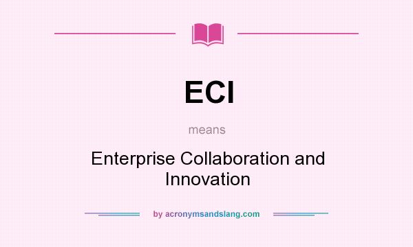 What does ECI mean? It stands for Enterprise Collaboration and Innovation