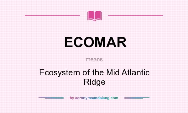 What does ECOMAR mean? It stands for Ecosystem of the Mid Atlantic Ridge