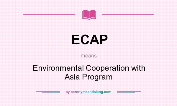 What does ECAP mean? It stands for Environmental Cooperation with Asia Program