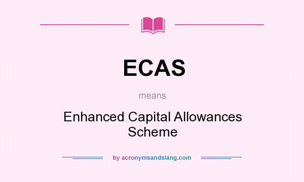 What does ECAS mean? It stands for Enhanced Capital Allowances Scheme