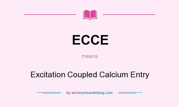 What does ECCE mean? It stands for Excitation Coupled Calcium Entry