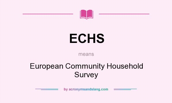 What does ECHS mean? It stands for European Community Household Survey