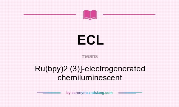 What does ECL mean? It stands for Ru(bpy)2 (3)]-electrogenerated chemiluminescent