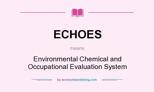 What does ECHOES mean? It stands for Environmental Chemical and Occupational Evaluation System