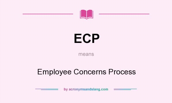 What does ECP mean? It stands for Employee Concerns Process