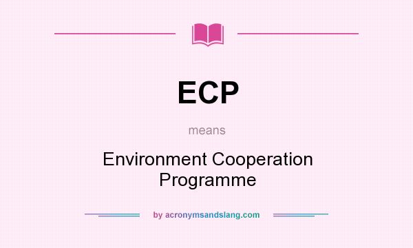 What does ECP mean? It stands for Environment Cooperation Programme