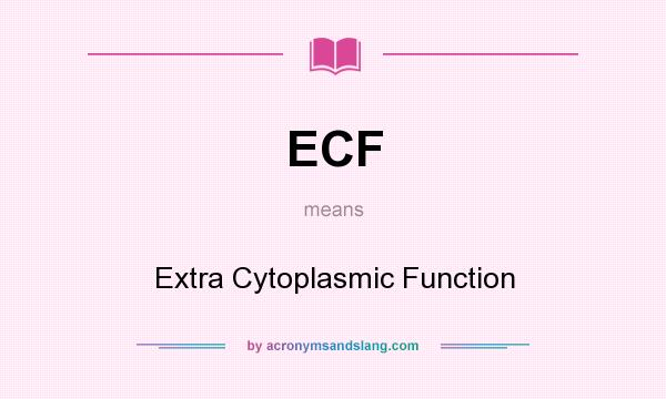 What does ECF mean? It stands for Extra Cytoplasmic Function