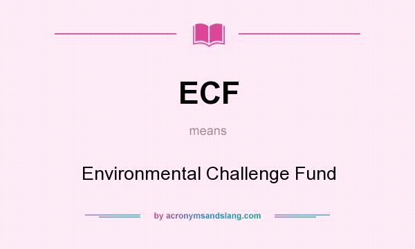 What does ECF mean? It stands for Environmental Challenge Fund