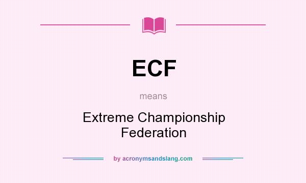 What does ECF mean? It stands for Extreme Championship Federation