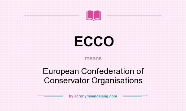 What does ECCO mean? It stands for European Confederation of Conservator Organisations