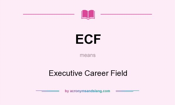 What does ECF mean? It stands for Executive Career Field