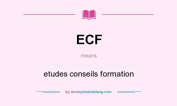 What does ECF mean? It stands for etudes conseils formation