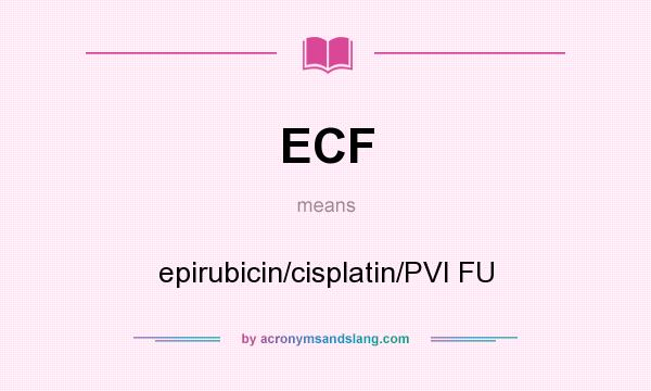What does ECF mean? It stands for epirubicin/cisplatin/PVI FU