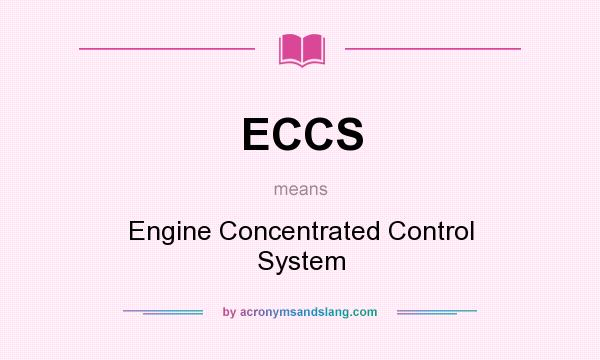 What does ECCS mean? It stands for Engine Concentrated Control System
