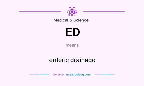 What does ED mean? It stands for enteric drainage