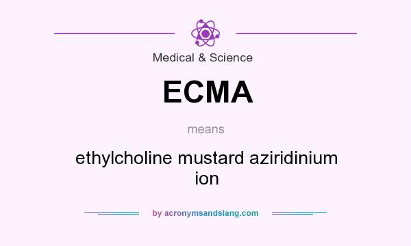 What does ECMA mean? It stands for ethylcholine mustard aziridinium ion