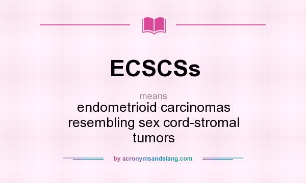 What does ECSCSs mean? It stands for endometrioid carcinomas resembling sex cord-stromal tumors