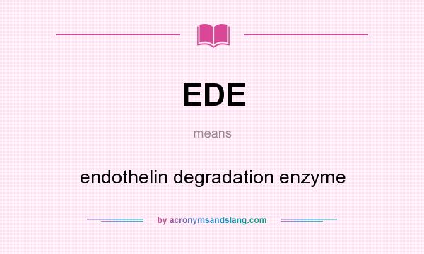 What does EDE mean? It stands for endothelin degradation enzyme