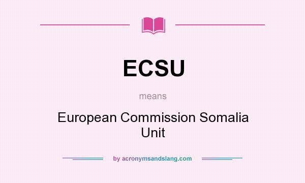 What does ECSU mean? It stands for European Commission Somalia Unit