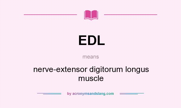 What does EDL mean? It stands for nerve-extensor digitorum longus muscle