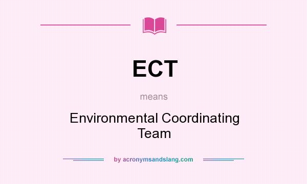 What does ECT mean? It stands for Environmental Coordinating Team