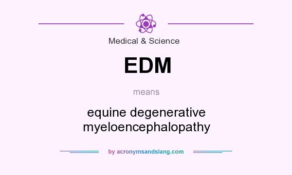What does EDM mean? It stands for equine degenerative myeloencephalopathy