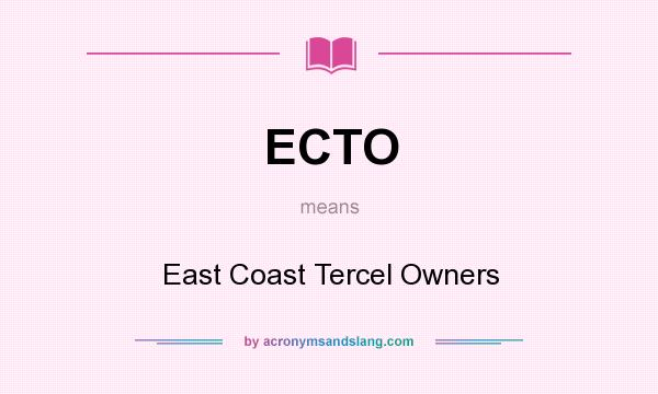 What does ECTO mean? It stands for East Coast Tercel Owners