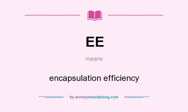 What does EE mean? It stands for encapsulation efficiency