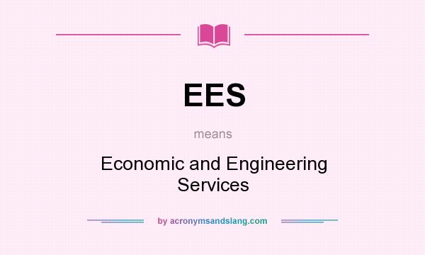 What does EES mean? It stands for Economic and Engineering Services